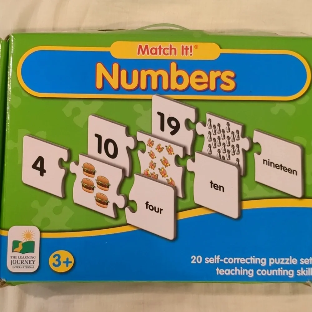 The learning journey puzzle bundle of 4 numbers, letters, people, train